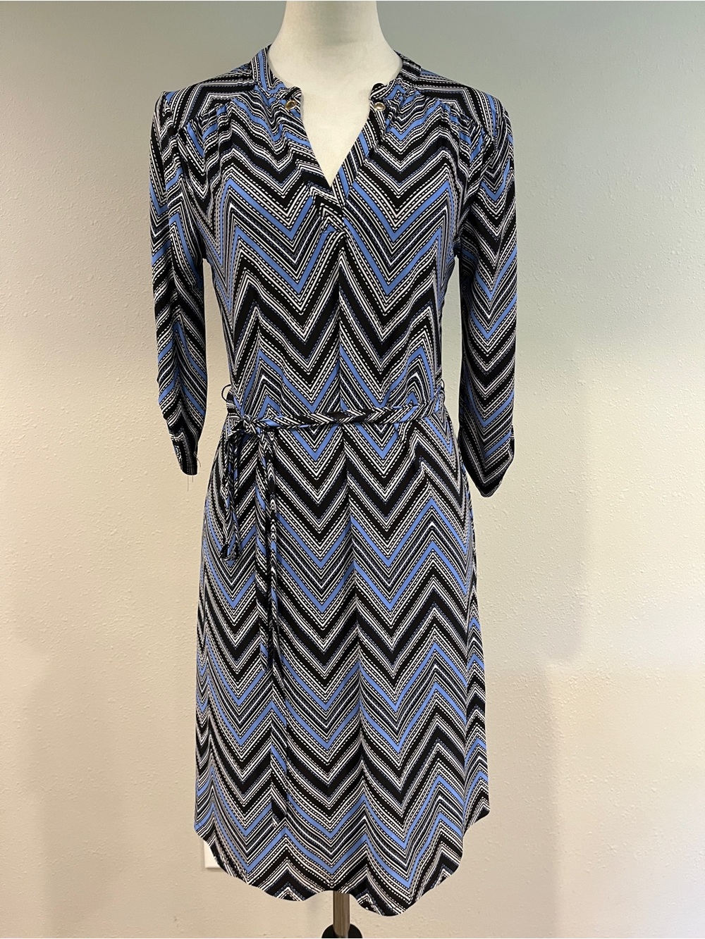 Chevron Print Long Sleeve shirt Dress size small
